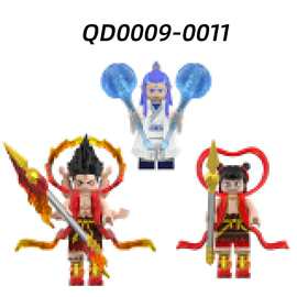 外贸货品QD0009 QD0010 QD0011动漫系列儿童拼装积木人仔玩具袋装