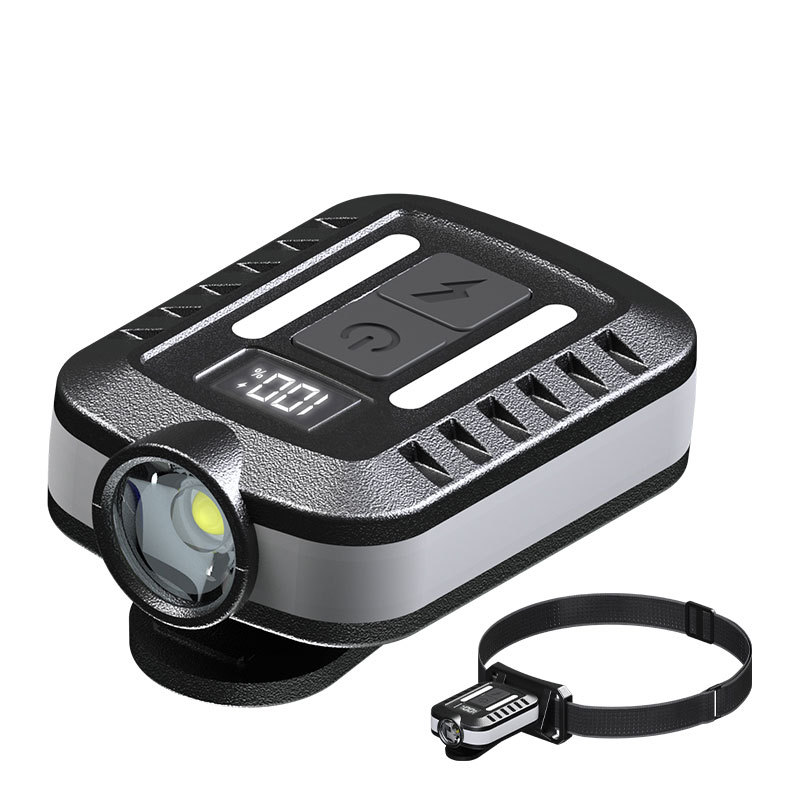 Transfronteriza digital eléctrica fuerte cabeza de luz al aire libre noche montar rojo y azul parpadeante advertencia sombrero lámpara de soporte de trabajo lámpara de mantenimiento