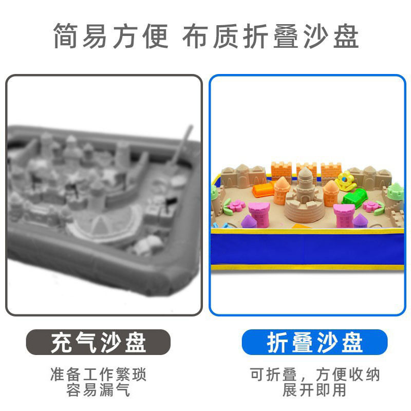 厚みのある携帯用不織布折りたたみ砂場、子供向け知育宇宙玩具、マジックサンドプール、家庭用大型砂場