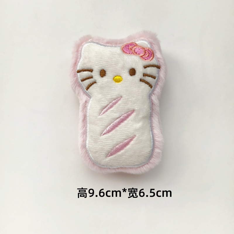 卡通kitty猫咪食物造型毛绒挂饰汉堡薯条面包片玩偶胸针包包挂饰|undefined