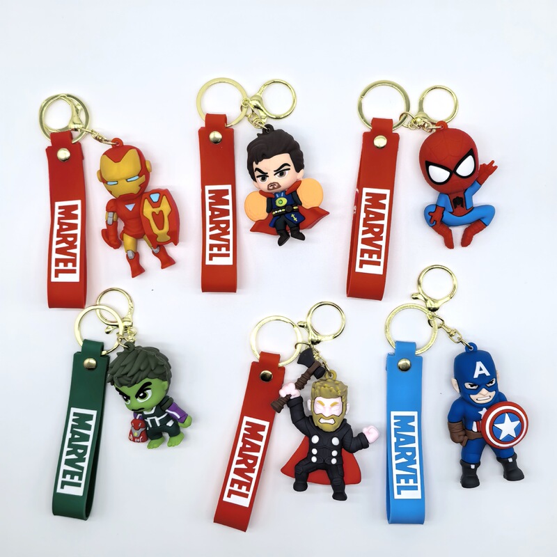 2025 Avengers Spider-Man Keychain Captain America Car Key Pendant Marvel Key Ring Wholesale