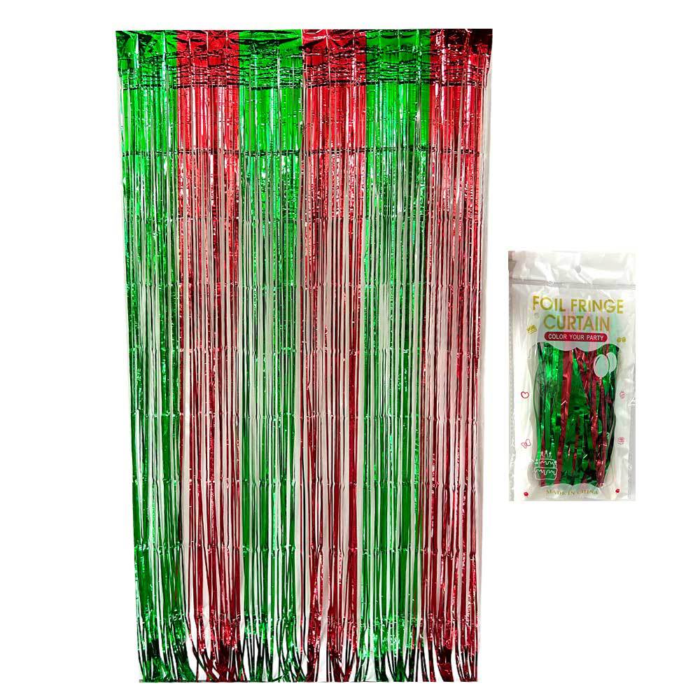 Transfronterizo Amazon 2m cortina de seda de lluvia colorida doble color brillante fiesta de cumpleaños suministros borla cortina de seda de lluvia