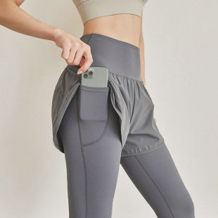 22 new autumn and winter sports women's outdoor gym running fake two sexy yoga clothes sports tights