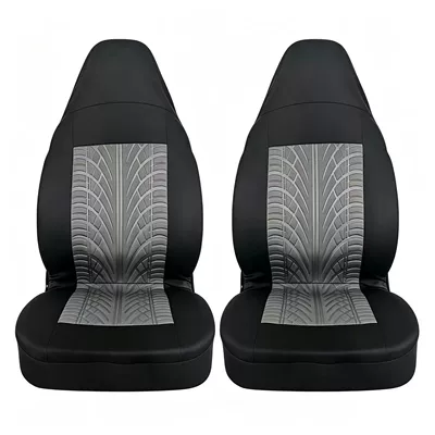 trade, thickened, deepened, non-slip, wear-resistant – Universal seat cover - high-back-tire-pattern-gray-4-piece-set-30206