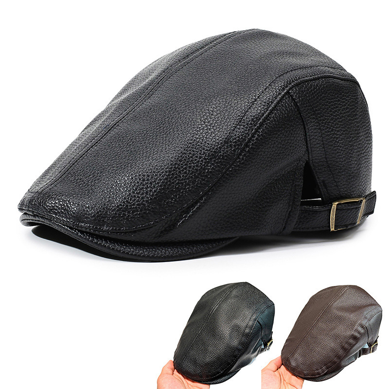 Duckbill Hat for Photography, Autumn and Winter Forward Cap for Women, Retro Korean Style, Versatile British Style, Makes Face Look Smaller, High-Quality Leather Duckbill Hat for Photography, Autumn and Winter Forward Cap for Women, Retro Korean Style, Versatile British Style, Makes Face Look Smaller, High-Quality Leather