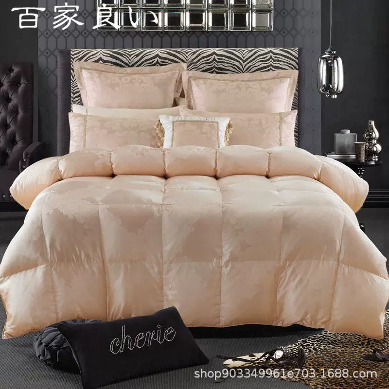 日本渠道羽绒被98真丝白鹅绒被芯冬季加厚保暖吊吊绒鹅绒被子正品