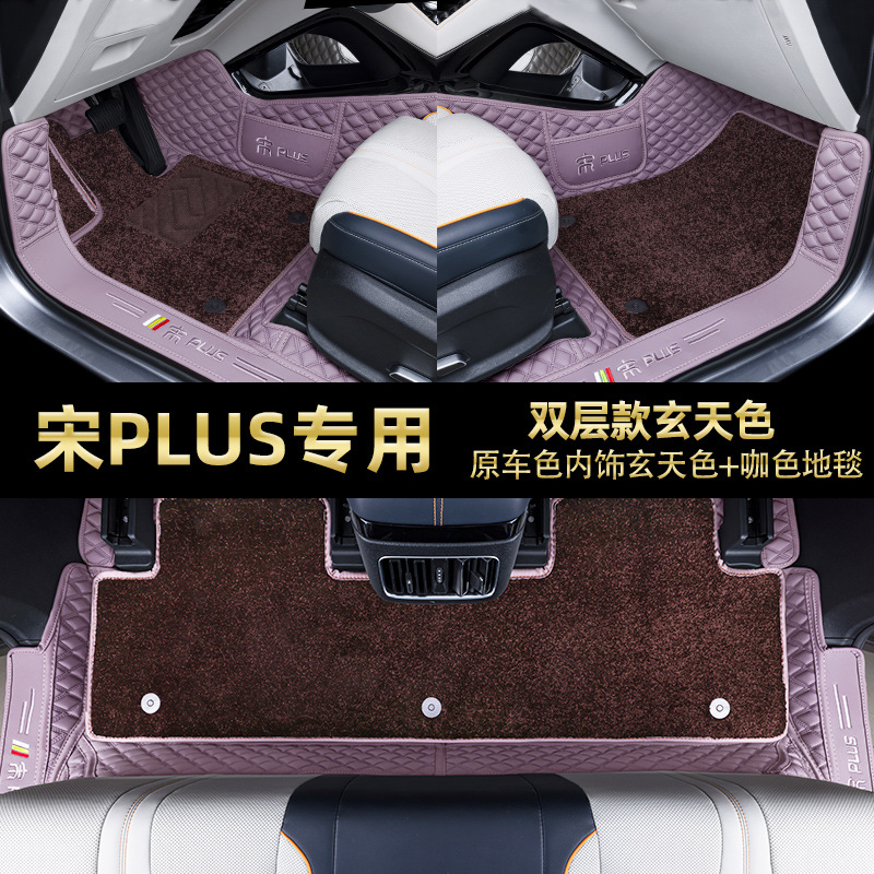 DMI 2025 EV | BYD Universal Foot Pad - double-layer-original-car-black-purple-carpet