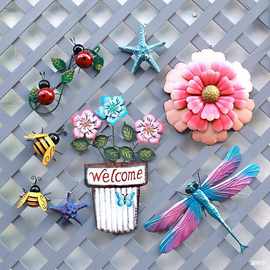 复古美式墙面花器花园庭院别墅阳台铁艺门露台装饰壁挂园艺杂货