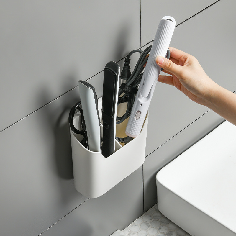 Caja de almacenamiento montada en la pared separada rack de almacenamiento de baño montado en la pared caja de almacenamiento de pared de múltiples rejillas de baño sin perforaciones