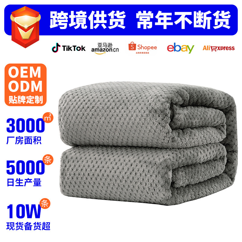 越境販売 厚手毛布 無地 パイナップル柄毛布 昼寝用毛布 フランネル毛布 ギフト毛布 エアコン毛布|undefined