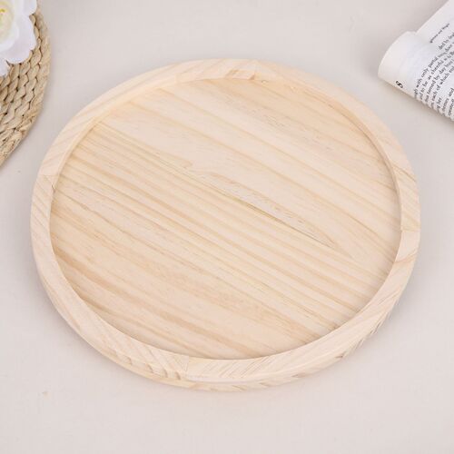 Original bamboo and wood color lazy sofa armrest tray portable foldable sofa armrest round tray sofa