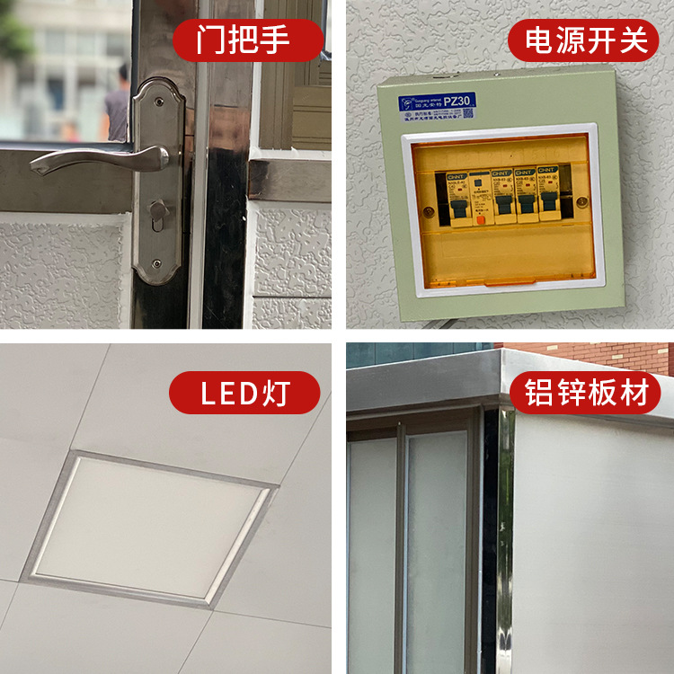 Puesto de guardia móvil, puesto de seguridad, sala de servicio terminada, puesto de guardia, estacionamiento comunitario, puesto de peaje de acero inoxidable 304 en stock