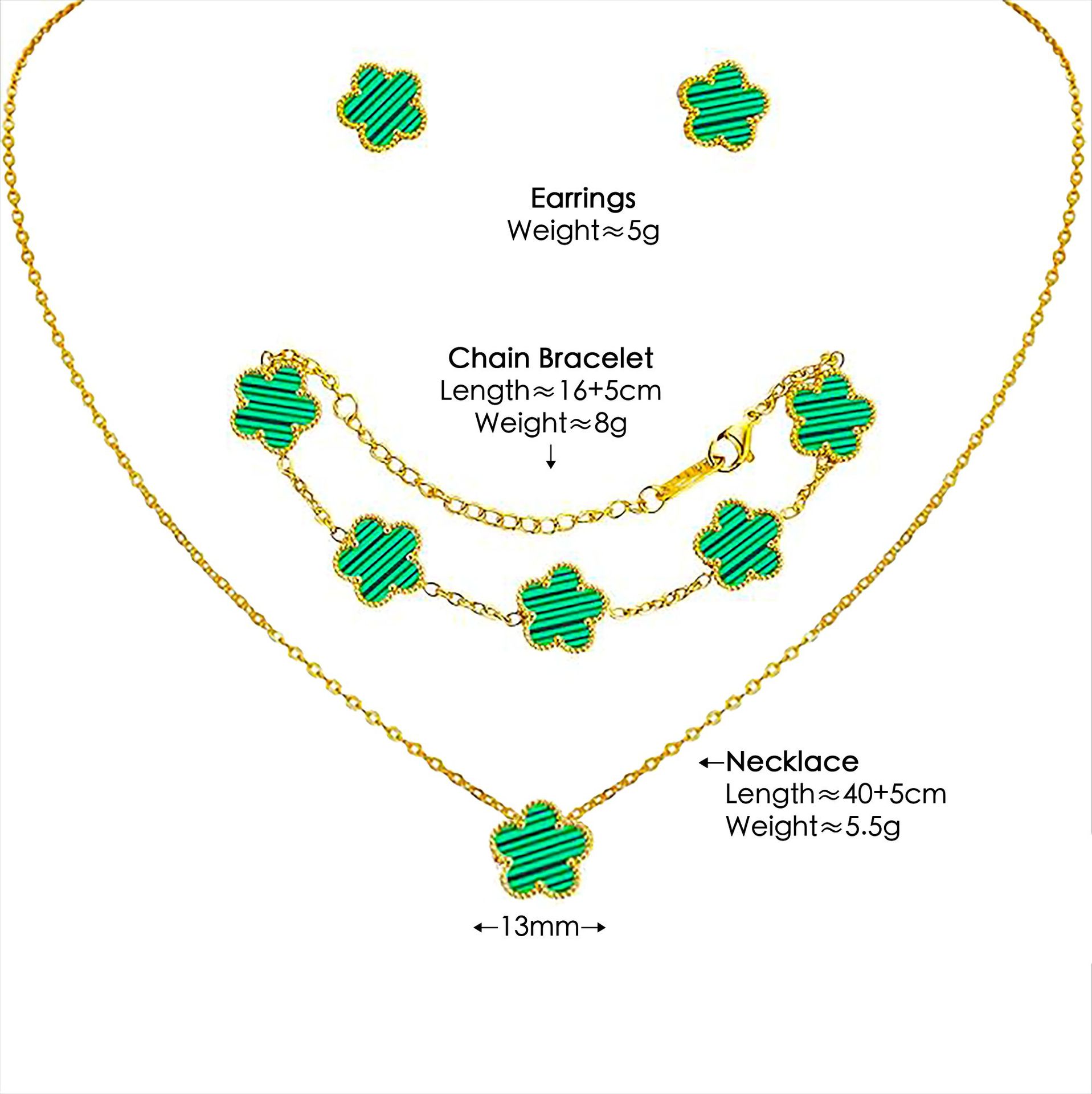 Simple elegante traje de la joyería de La Flor de cinco hojas trébol láser titanio acero ciruela flor moda todo partido en línea rojo joyería de moda