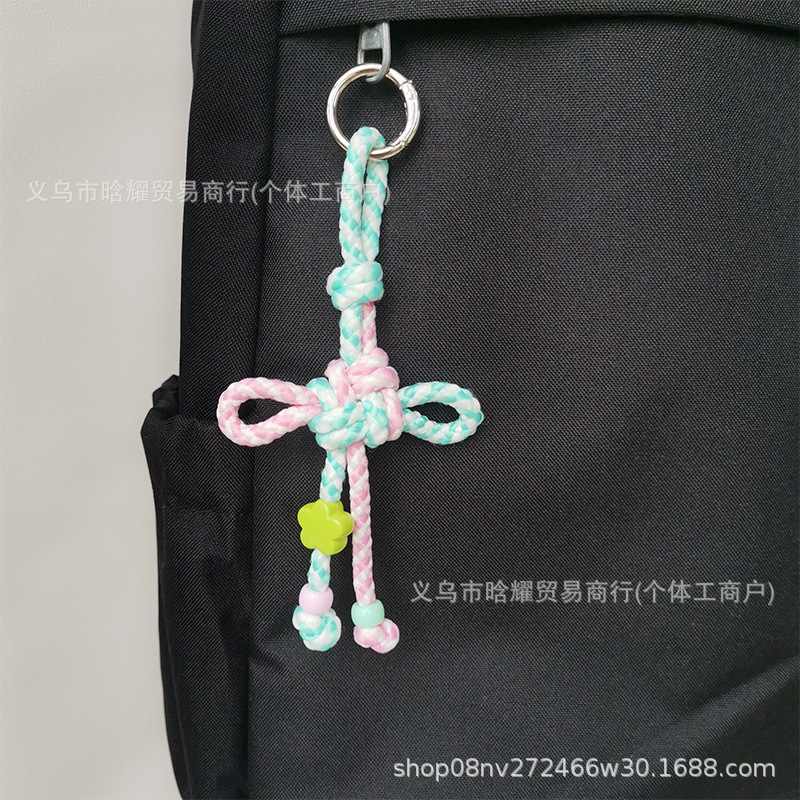 原创撞色小清新包包挂件手机钥匙扣箱包挂饰miu系挂绳简约背包配|undefined