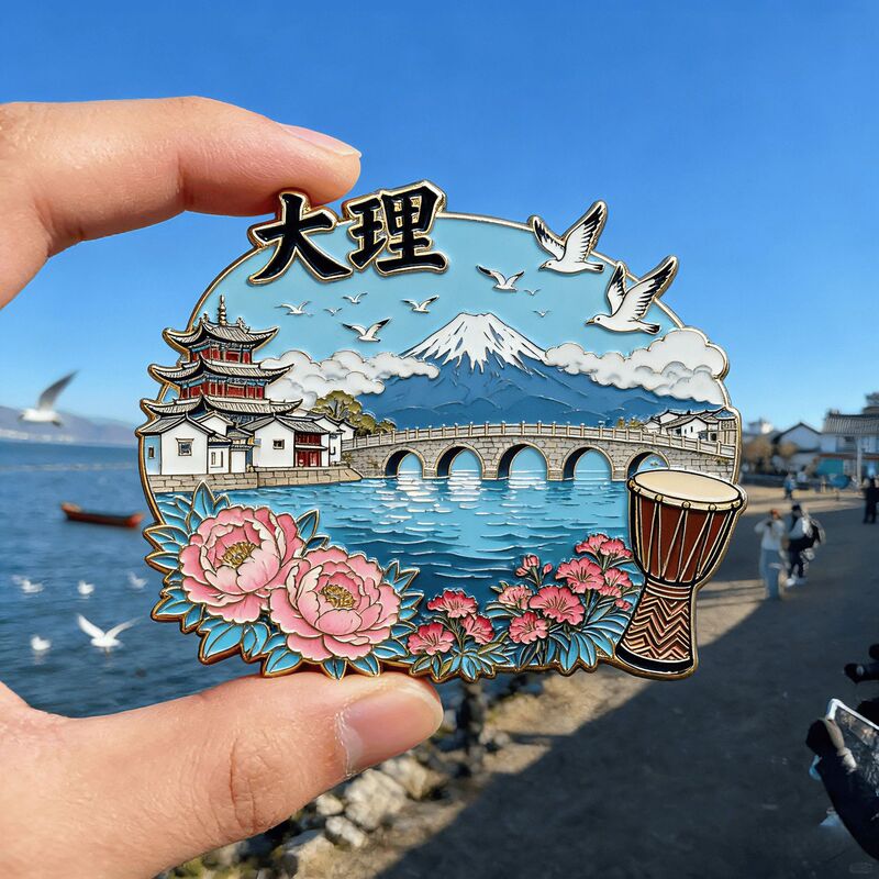 Yunnan Tengchong Cultural and Creative Metal Magnetic Refrigerator Magnets, Popular Tourist Cultural Souvenirs, Exquisite Gifts for Friends Yunnan Tengchong Cultural and Creative Metal Magnetic Refrigerator Magnets, Popular Tourist Cultural Souvenirs, Exquisite Gifts for Friends