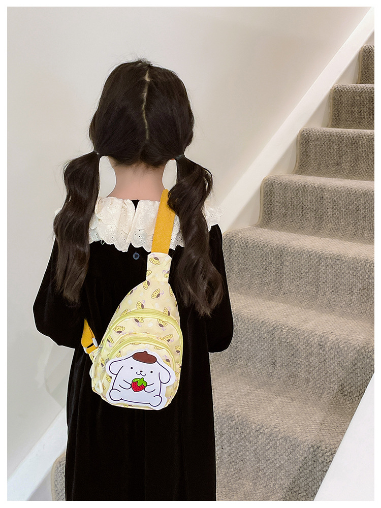 Wholesale new cross-border small-sized children's chest bags with double zippers and large capacity, cute single-shoulder bags for boys and girls in kindergartens undefined