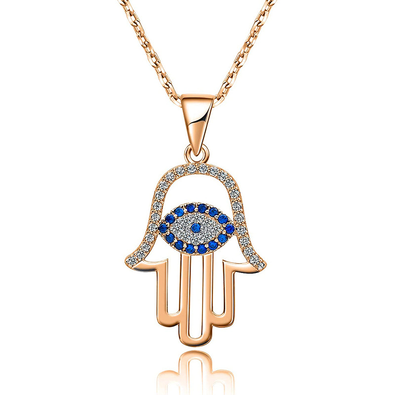 Casual, Daily Occasion 925 Sterling Silver Material 925 Sterling Silver Zircon Plating Inlay Devil'S Eye Pendant Necklace