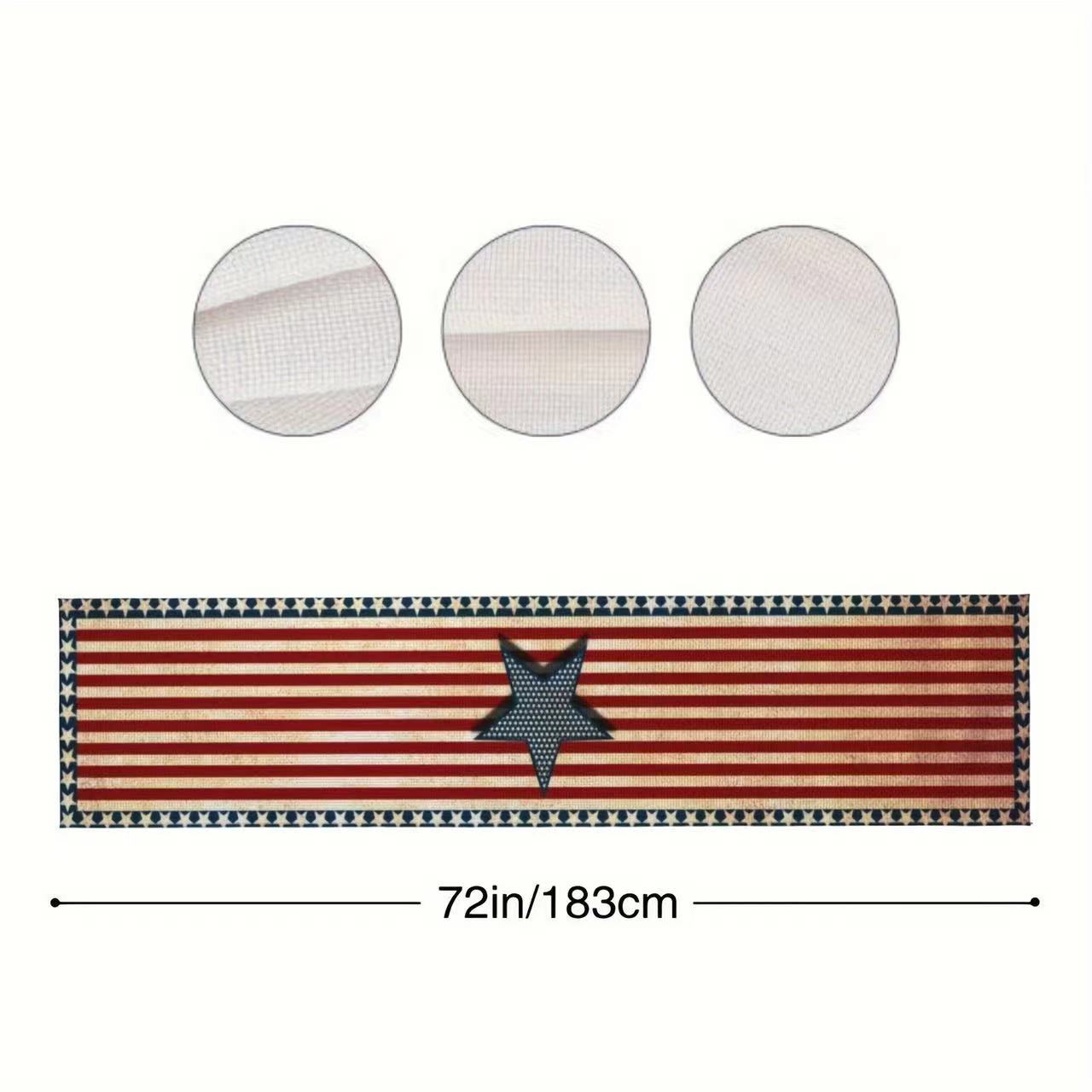 7.14 Día de la Independencia de los Estados Unidos bandera de mesa mesa de té decoración de mesa de aislamiento térmico lino impresa mesa decoración de tela