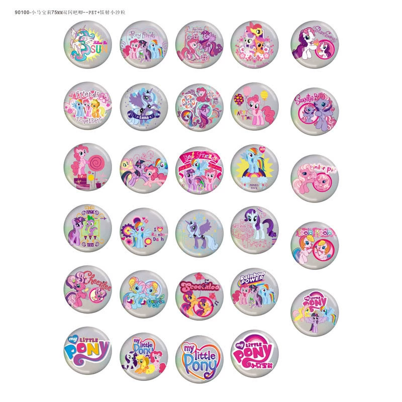 Старшая деталь Little Ma Bolly 75 Двойная вспышка Панель Значок Bad My Little Pony, Hyatt, Ziyue Yunbao Apple Jiaer
