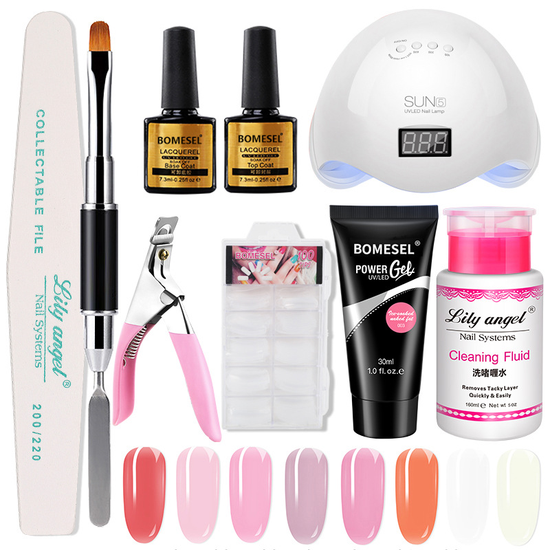 15ml uñas arte extensión pegamento traje molde de uñas cepillo de doble cabeza arte de uñas traje de pegamento de extensión de cristal esmalte de uñas traje de pegamento