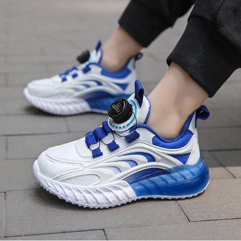 Children's sneaker Summer Mesh Breathable Middle and Large Children's Running Shoes Rotating Buckle Casual White Shoes for Boys and Girls and Students Children's sneaker Summer Mesh Breathable Middle and Large Children's Running Shoes Rotating Buckle Casual White Shoes for Boys and Girls and Students
