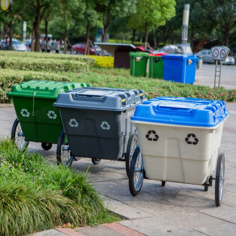 手推垃圾清洁车塑料环卫垃圾车小区街道清扫运移动两轮钢板多功能