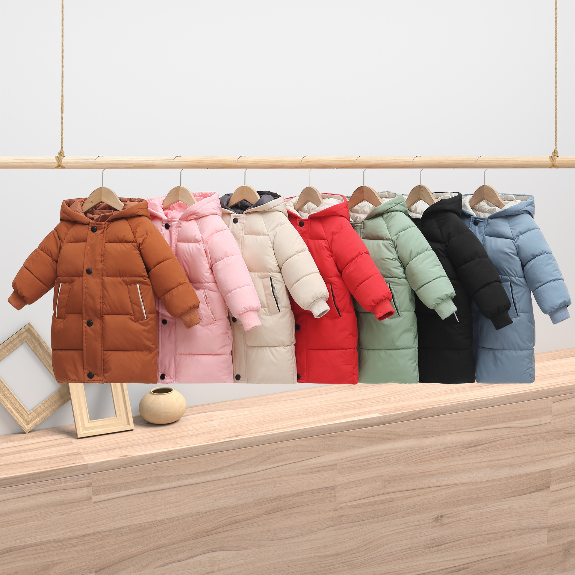 Capa de algodón para niños Hombres y Niñas Capa de pluma de algodón gruesa chaqueta de algodón bebé abrigo largo 2025 nuevo otoño invierno