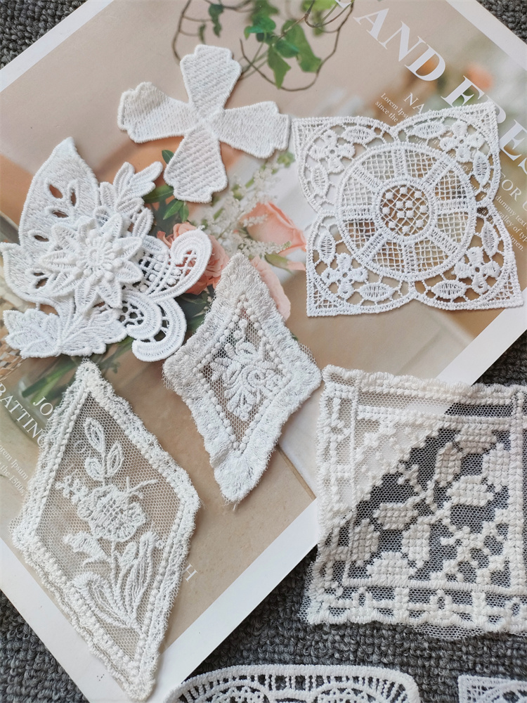 ✔New style small flower piece square pocket lace diy clothing…