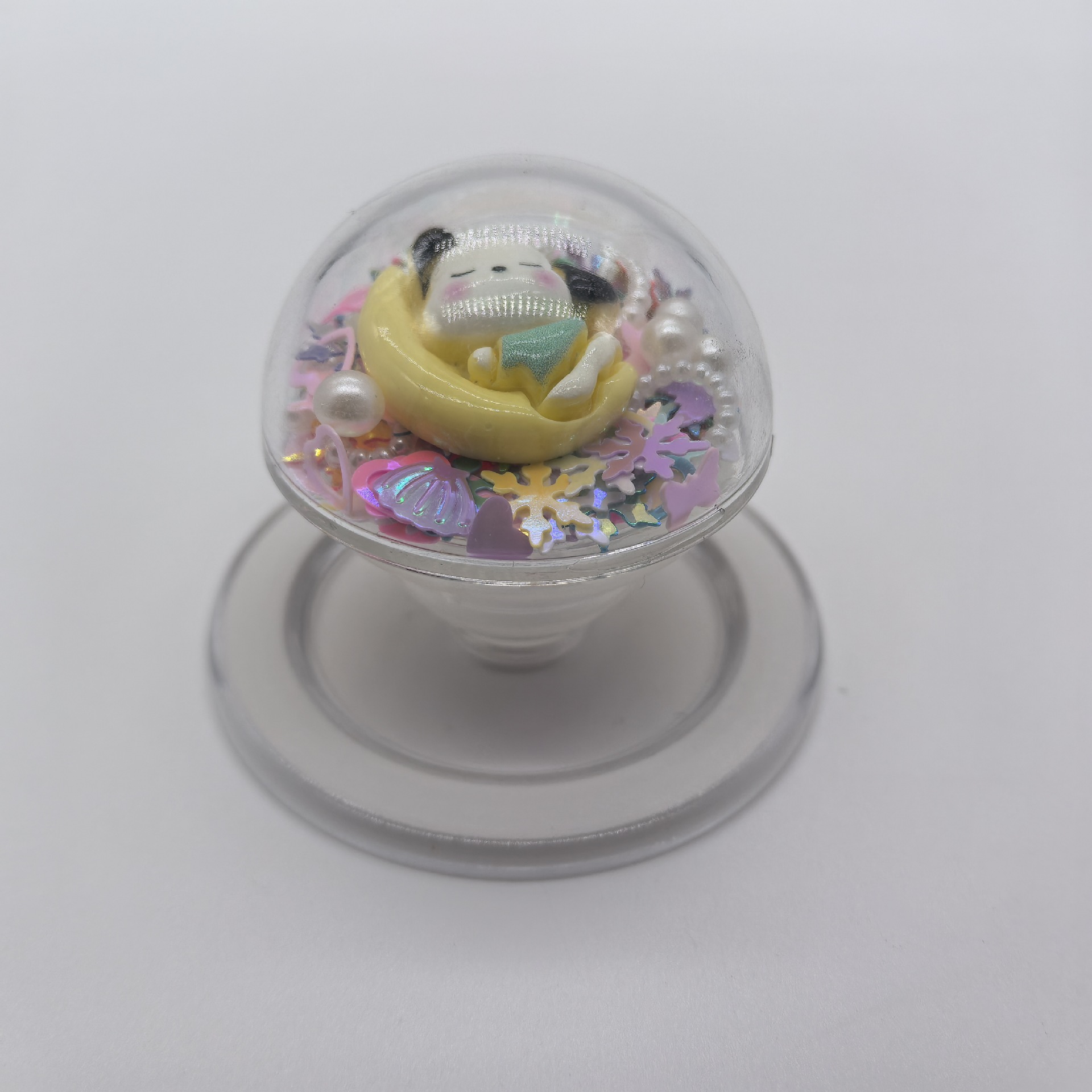 Magnetic Phone Holder with Rocking Hemisphere Cover, Phone Holder with Stress Relief, Rocking Ball Cover, Quicksand Cover