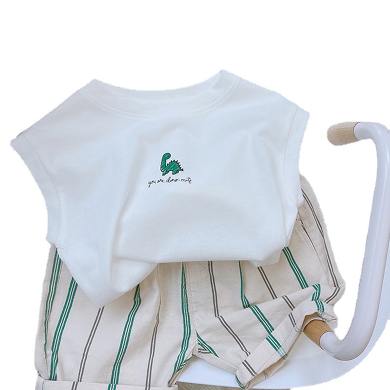 Camiseta sin mangas de algodón puro para niños, nueva moda 2025, informal, versátil, sencilla, linda, top tipo chaleco para verano