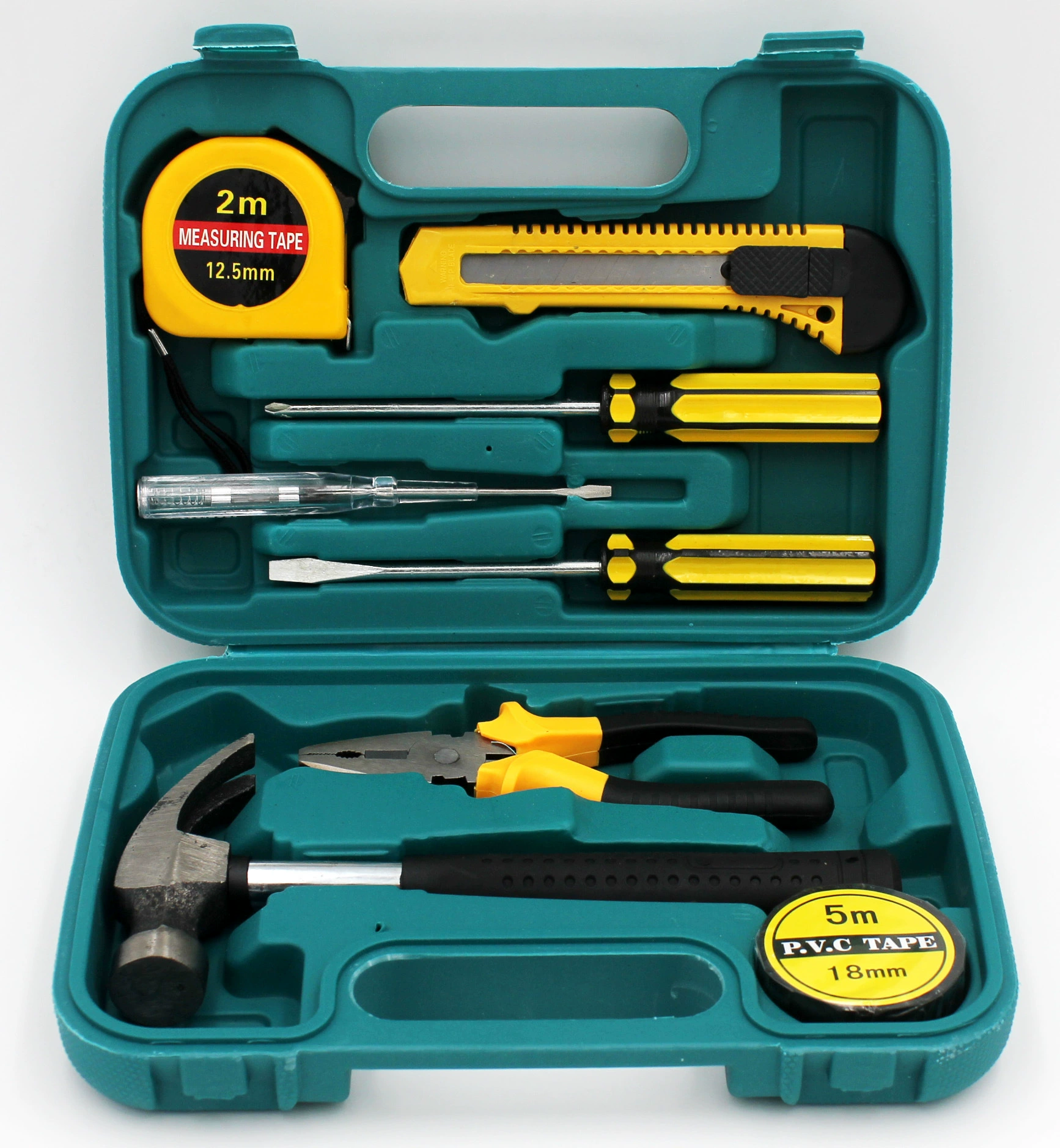 ✅Commonly used combination tool box 9-piece set Car hardware tool bag with hammer tool set 8009B