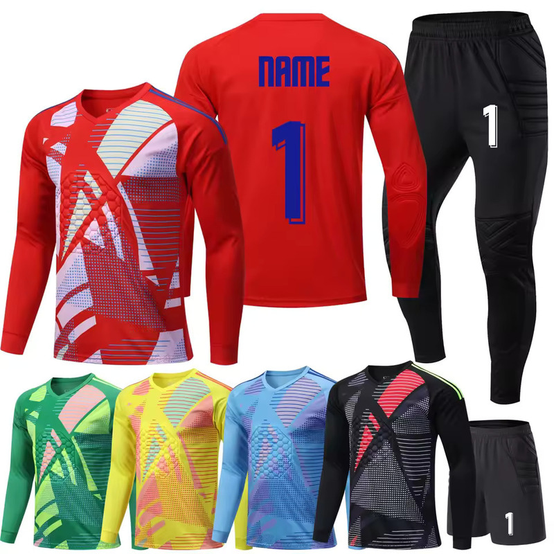 Children's Football Goalkeeper Uniform Set, Goalkeeper Jersey, Boys' Long-Sleeved Goalkeeper Uniform, Elbow Pads, Men's Goalkeeper Uniform Children's Football Goalkeeper Uniform Set, Goalkeeper Jersey, Boys' Long-Sleeved Goalkeeper Uniform, Elbow Pads, Men's Goalkeeper Uniform