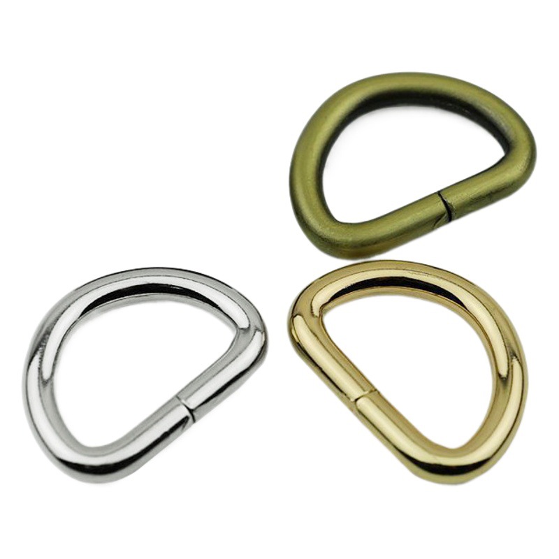 Diámetro interior 25mm alambre de metal en forma de d hebilla bolsa de ropa correa de conexión en forma de d anillo hebilla de equipaje hardware semicírculo hebilla en forma de d