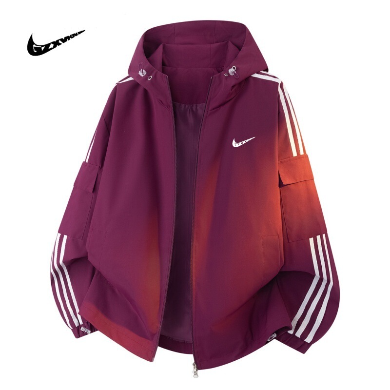 American-style men's jacket, 2026 spring/autumn new collection, lightweight hooded outdoor windbreaker, workwear, casual, loose-fitting, sporty outerwear for men