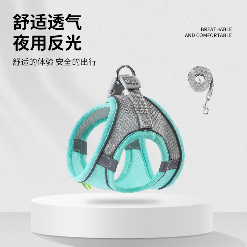Correa de perro transfronteriza para mascotas correa de pecho estilo chaleco reflectante correa de perro gato tracción correa de perro suministros de cuerda de perro