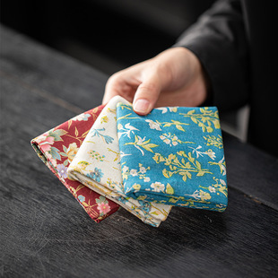 Chinese Zen Style Absorbent Tea Towel Tea Cloth Household Cotton Cloth Tea Table Cushion Cloth Tea Ceremony Tea Set Accessories Pot Towel