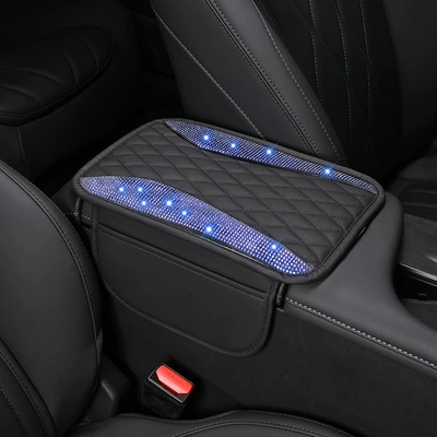 Universal Car Armrest Box Pad Single – Armrest box pad - black-and-blue