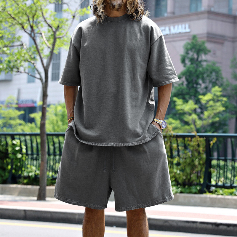 420g Weight Short Sleeve Sleeve Length Polyester Fabric Type Shorts Sets Sets Type Casual Occasion Round Neck Neckline Regular Fit Fit Type Solid Color Pattern Summer, Spring Season Men's Gender Hip-Hop Style Men's Solid Color Hip-Hop Round Neck Short Sleeve Regular Fit Men's Sets 13