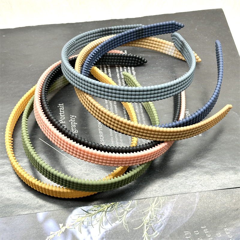 Dentado antideslizante diadema chica de goma hacia fuera diadema cara lavado maquillaje fijo roto presión del pelo horquilla color sólido simple