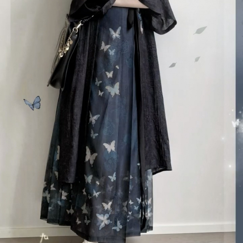 プラスサイズの漢服ファットmm 100kg 刺繍入り宋半袖刺繍ロングシャツ改良カーディガン新しい中国風デイリーサマー|undefined