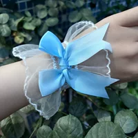 Стиль Лолиты JK, рукава на запястье для девочек, милые маленькие рукава с бантом, манжеты, защита от солнца, пуленепробиваемые кружевные рукава для женщин