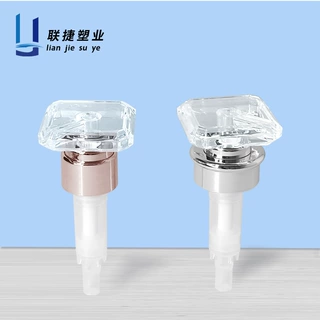 定制28牙32牙四方水晶泵洗发水香氛沐浴露泵头塑料PP按压泵化妆品