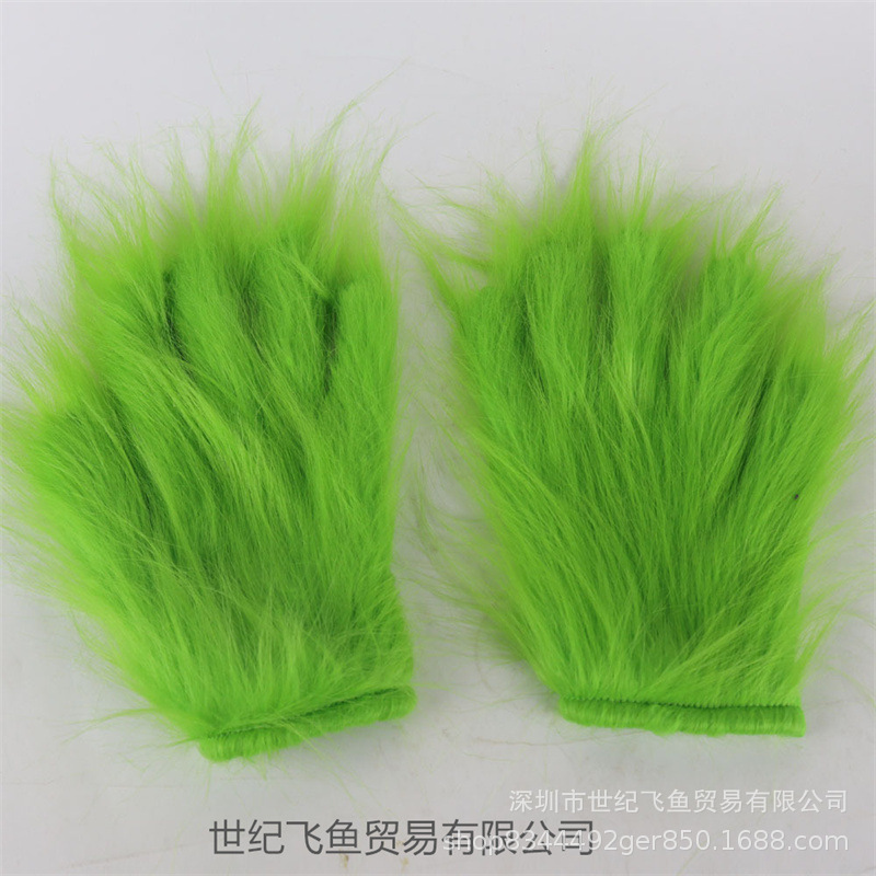 Máscara de Grinch de pelo verde de Halloween