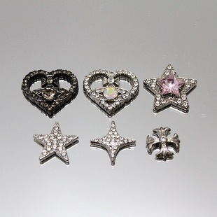Saturn Planet Alloy Diamond Rhinestone Love Star Hairpin Hole Shoes Diy Accessories