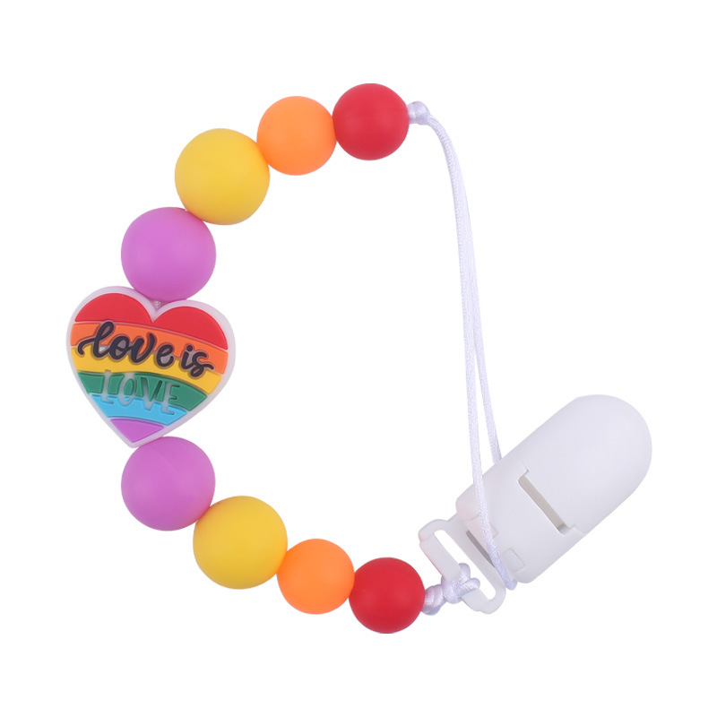 Nuevo bebé de dibujos animados animal pequeño mordedor creativo DIY lindo silicona mordedura molar Cadena de pezón cadena anti-caída