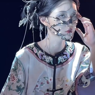 Mechanical lip ring mask dummy metal nose ring niche design shaped fluid mechanical ear accessories model