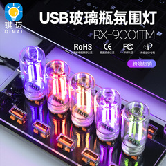 双色玻璃瓶小夜灯睡觉用触控usb车载卧室床头氛围感灯圣诞节灯led