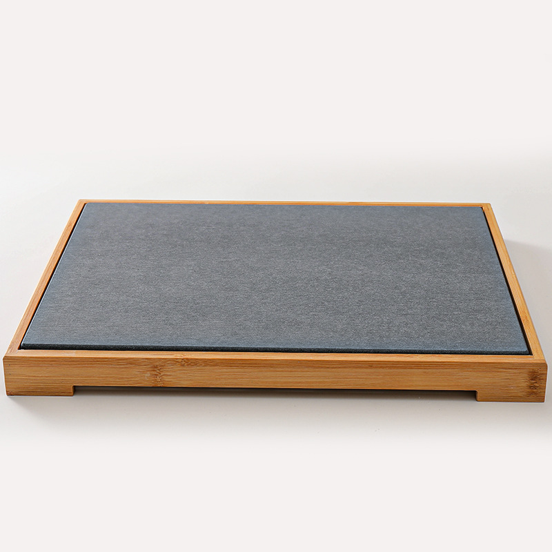 Multifuncional transfronterizo de doble capa de bambú marco de drenaje de barro de algas almohadilla de secado instantáneo cocina encimera de secado rápido cojín de taza de absorción