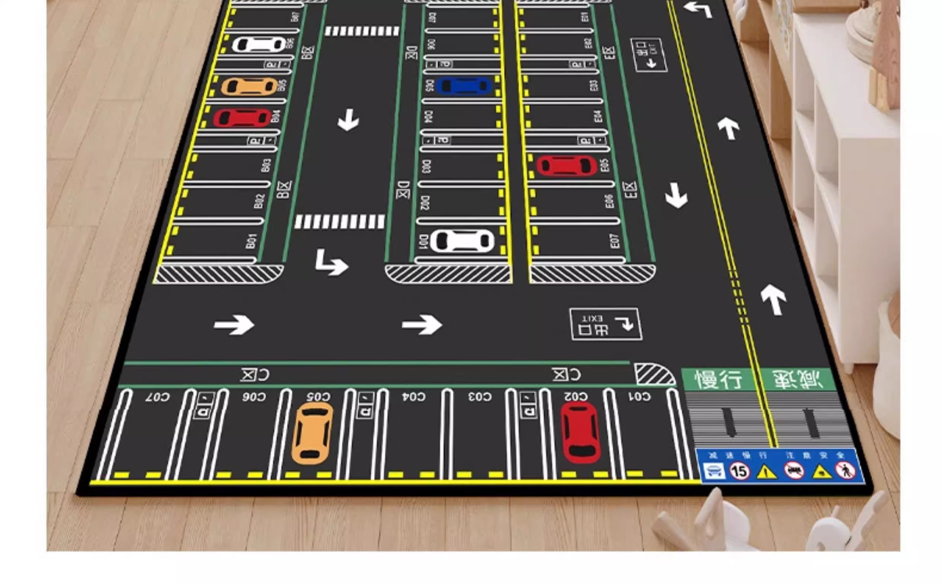 Living Room Balcony Large Size Baby Crawling Mat Car Track Parking Lot Children's Game Crystal Velvet Floor Mat