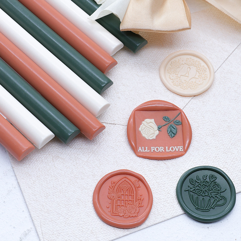 30-color vintage sealing wax with a bright luster, sealing wax stamp, half-round wax stick, sealing wax gun
